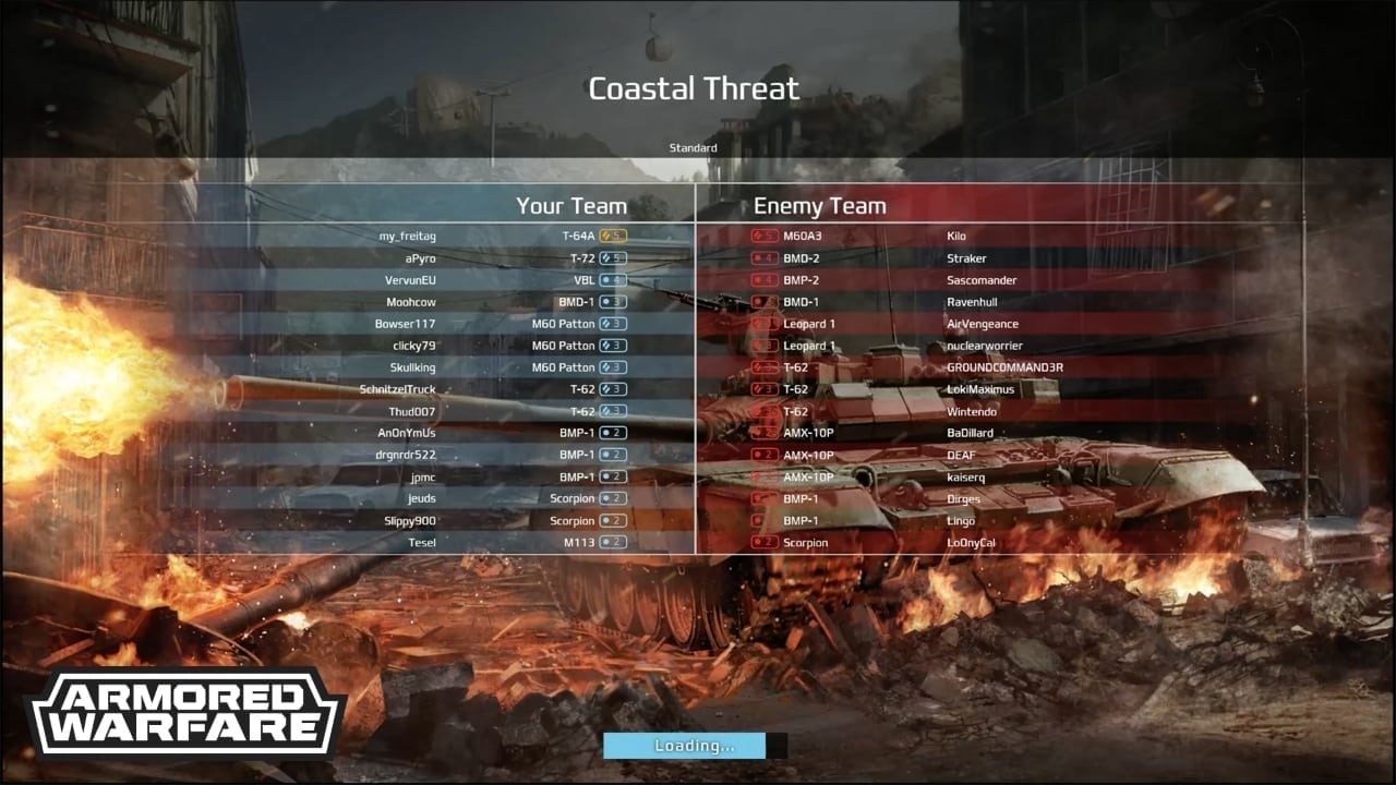 Armored Warfare matchmaking screenshot